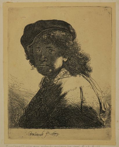 null REMBRANDT H. van Rijn (1606 1669) - "Rembrandt avec l'écharpe autour du cou"...