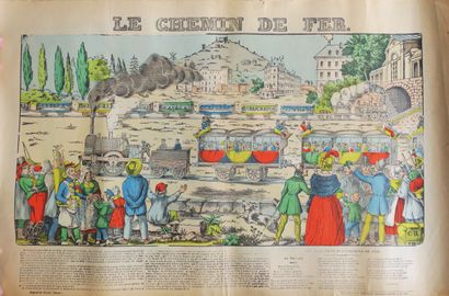 null "LE CHEMIN DE FER, Les agremens des chemins de fer". XIXème. IMAGERIE D'EPINAL,...