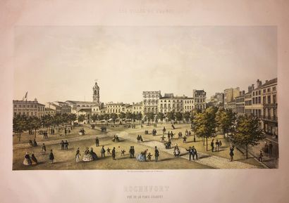 null CHARENTE-MARITIME (17) - "ROCHEFORT, Vue de la Place Colbert". c.1860. Lithographie...