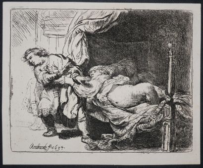 null REMBRANDT H. van Rijn (1606 1669) - "Joseph et la femme de Putiphar" (Joseph...