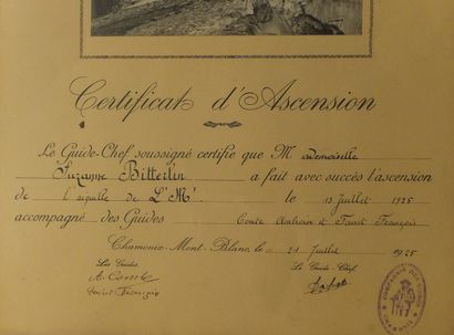null CHAMONIX, MONT-BLANC (Haute-Savoie) - [Certifiat d'Ascension de l'Aiguille de...