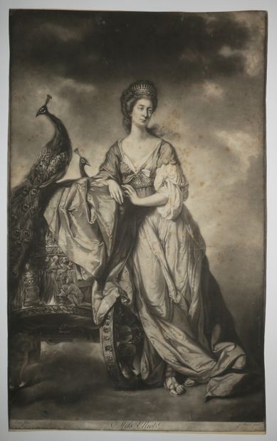 null WATSON James (c.1740 1790) - "Miss (Anne) Elliot". Manière noire d'après Tilly...