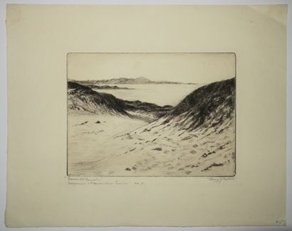 null COULTER Mary J. (Newport, USA 1880 Amherst 1966) - "Dunes at Carmel, California...