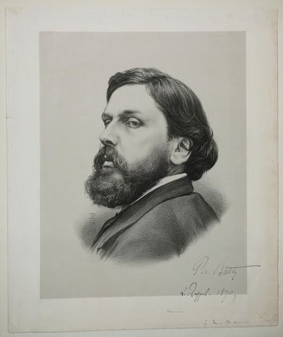 null PENAUILLE Edme (Nevers 1840 1871) - "Portrait de Philippe Burty". 1870. Lithographie....