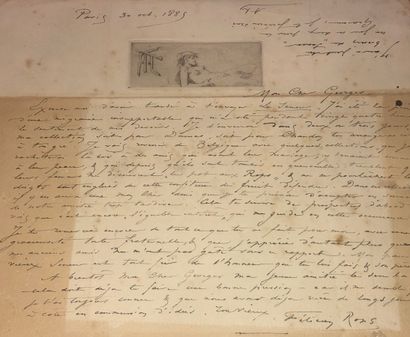null ROPS Félicien (1833 1898) - LETTRE autographe de ROPS, à son ami Georges, datée...