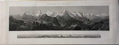 null LES ALPES - SUISSE - JUNGFRAU - OBERLAND BERNOIS - PANORAMA du Faulhorn. c.1850....