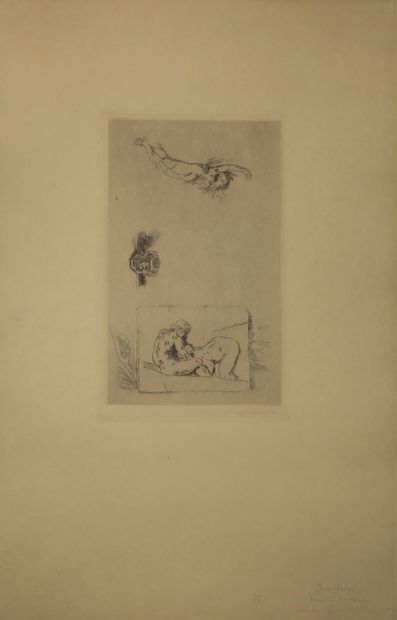 null ROPS Félicien (1833 1898) - 2 planches : "La vrille" (1882), héliogravure reprise...