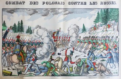 null POLOGNE - "Combat des Polonais contre les RUSSES". XIXème. IMAGERIE D'EPINAL,...