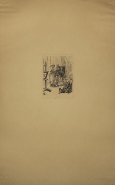 null ROPS Félicien (1833 1898) - 2 planches: "Art moderne" (1879), eau-forte et pointe...