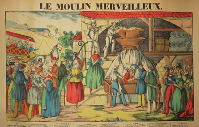 null "LE MOULIN MERVEILLEUX". XIXème. IMAGERIE D'EPINAL, chez PELLERIN. Bois gravé....