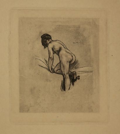 null ROPS Félicien (1833 1898) - 2 planches: "Seule", héliogravure, vernis mou et...