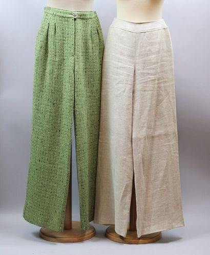 null CHANEL Boutique

Lot de 2 pantalons: l'un en lainage chiné vert, T.38 et 1 en...
