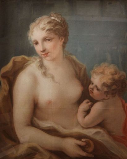 null PELLEGRINI Giovanni Antonio (D'après) (Venise 1675-1741) : « Venus et l'Amour »....