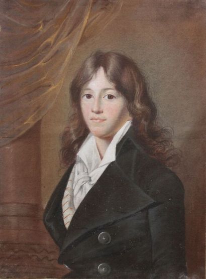 null Ecole française Dernier Quart du XVIII-ème Siècle : « Portrait de jeune homme...
