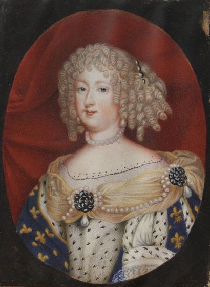 null ECOLE FRANCAISE du XVIIIe siècle : « Portrait de la reine Marie Thérèse d'Autriche...