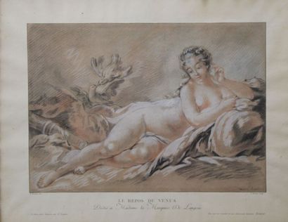 null BOUCHER François (D'après) : « Vénus ». Gravure en couleurs. Planche : 42 x...