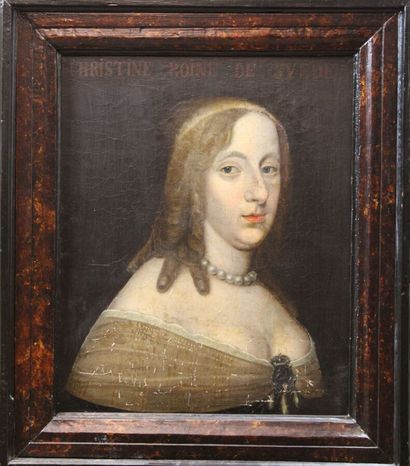 null BECK David (Ecole de) (Delft 1621 La Haye 1656) : « Portrait de la reine Christine...