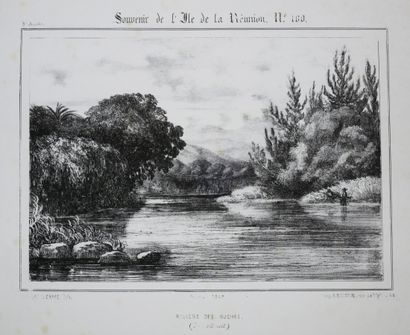 null LA REUNION - A. ROUSSIN - "Rivière des Roches (SAINT-BENOÎT)". 1849. Lithographié...