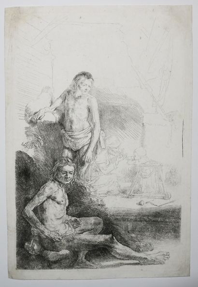 null REMBRANDT H. van Rijn (1606 1669) - "Figures académiques d'hommes" (Nude Man...