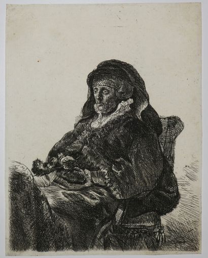 null REMBRANDT H. van Rijn (1606 1669) - "La Mère de Rembrandt en vêtement de veuve...