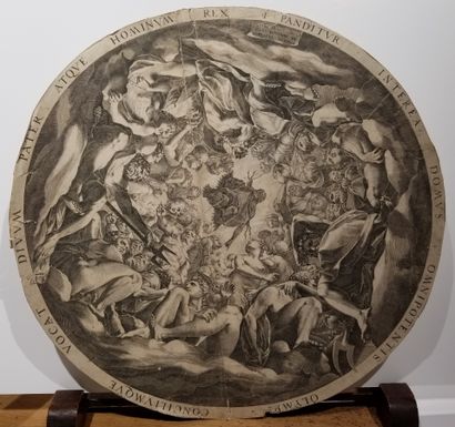 null CORT Cornélis (Hoorn 1533 Rome 1578) - "Jupiter entouré des dieux de l'Olympe"....