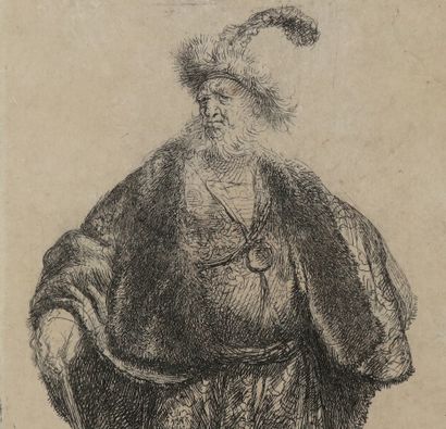 null REMBRANDT H. van Rijn (1606 1669) - "Le Persan" (The Persian). 1632. Eau-forte...