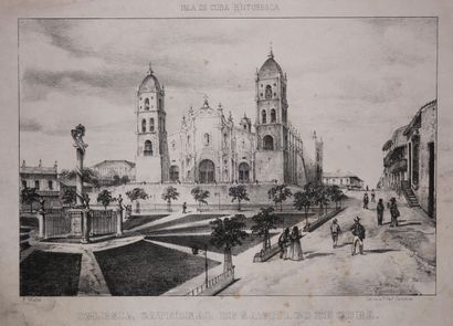 null CUBA - Frederic MIALHE - "Iglesia Catedral de SANTIAGO DE CUBA". c. 1839-1842....