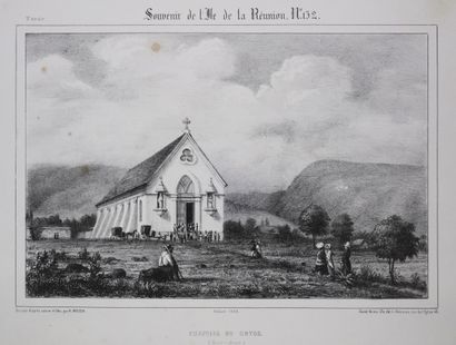 null LA REUNION - A. ROUSSIN - "CHAPELLE DU BUTOR (SAINT-DENIS)". 1849. Lithographie...