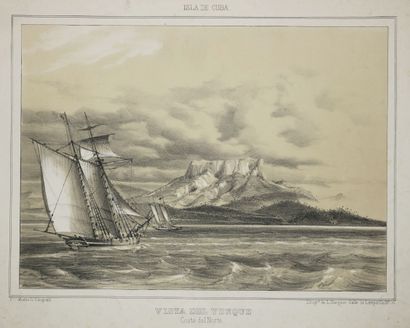 null CUBA - MIALHE Frédéric - "VISTA DEL YUNQUE, Costa del Norte". 1847-1848. Lithographie...
