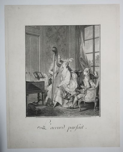 null MOREAU le jeune, Jean Michel (D'après) (Paris 1741 1814) - "L'accord parfait"....