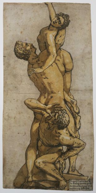null ANDREANI Andrea (Mantoue 1540 1623) - "L'Enlèvement d'une sabine". 1584. Gravure...