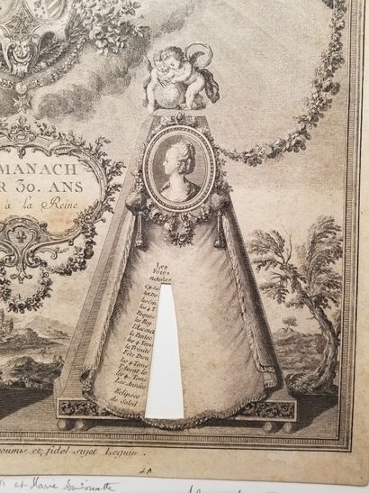 null LEQUIN (Actif au XVIIIème). - "Almanach pour 30 ans dédié à la Reine". 1775....