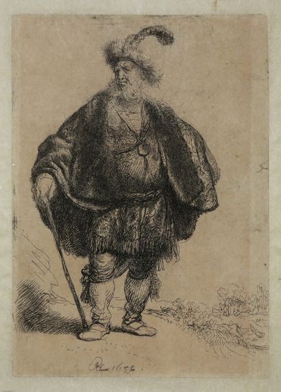 null REMBRANDT H. van Rijn (1606 1669) - "Le Persan" (The Persian). 1632. Eau-forte...