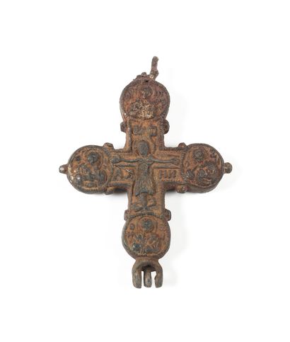 null Croix encolpion. Russie de Kiev, XIIIe-XIVe s.

Métal ferreux. 9 x 6,5 cm.



Энколпион....