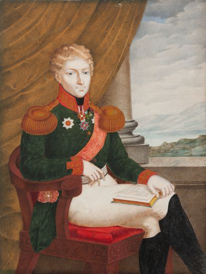 null Ecole russe, vers 1815-1820. Portrait d’un général de l’armée de Sa Majesté...