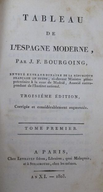 null - BOURGOING (Jean-François de). Tableau de l'Espagne moderne, (...) troisième...