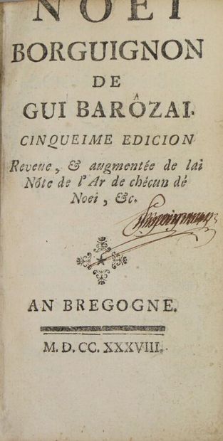 null - BOURGOGNE. Noei Borguignon de Gui Barôzai. Cinquième édition. An Bregogne...