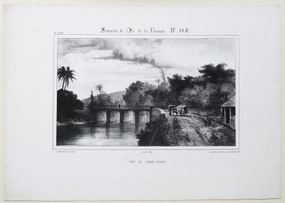 null LA REUNION - A. ROUSSIN & POTEMONT - "PONT de SAINTE-MARIE". April 1849. Original...