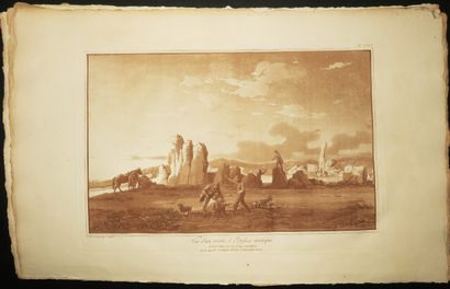 null MALTA - HOUËL - Meeting of 3 PLATES. Titles: 1-"View of a remnant of a house...