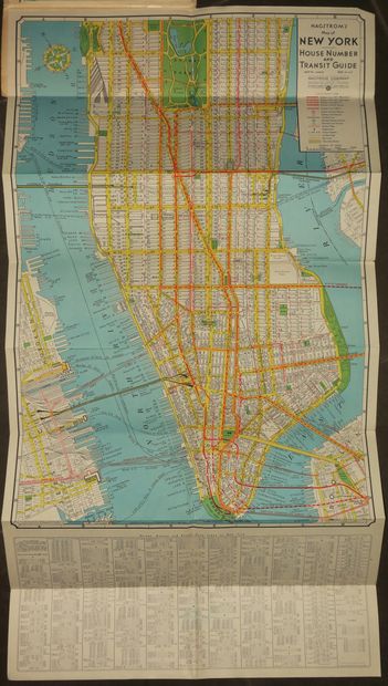 null ETATS-UNIS - NEW YORK - Réunion de 2 CARTES TOURISTIQUES. 1- "Map of New York...