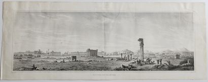 null MOYEN-ORIENT - SYRIE - Vue panoramique des "Ruines de PALMYRE". XIXème. Gravé...