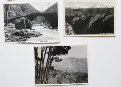 null LEBANON - Reunion of 7 OLD PHOTOS (XX th) including The course of the ABOU-ALY,...
