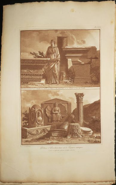 null MALTA - HOUËL - Meeting of 3 PLATES. Titles: 1-"View of a remnant of a house...