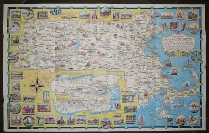 null UNITED STATES - MASSACHUSETTS - TRAVEL MAP. "A World of Fun and Relaxation -...