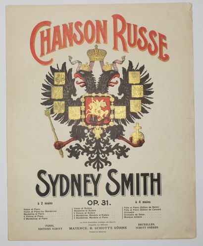 null RUSSIE - Partition de Musique "CHANSON RUSSE, Sydney Smith", Paris Editions...