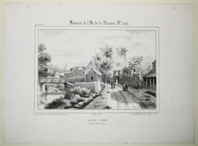 null LA REUNION - A. ROUSSIN - "Quartier Saint-André (Maison des Frères)". Mars 1849....