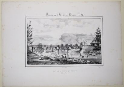 null LA REUNION - A. ROUSSIN - "Pont sur la RIVIERE DES MARSOUINS". Février 1849....