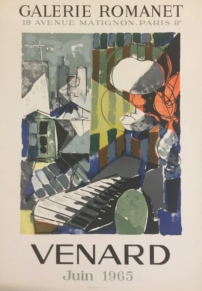 null VENARD Claude Lithograph poster, Romanet Gallery 1965. Format 77 x 54 cm