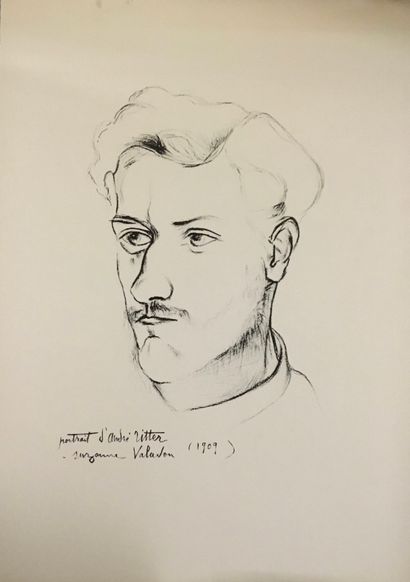 null VALADON Suzanne (d'après) Lithographie "portriat d'André Ritter" 1909. Format...