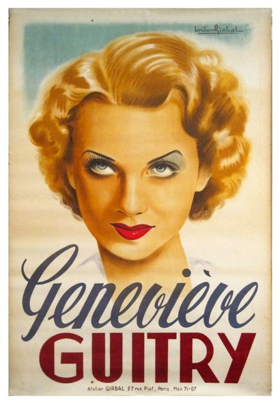 null Gaston, Girbal (1888-1978) - [ Geneviève Guitry ] Paris, ca. 1940. Poster for...